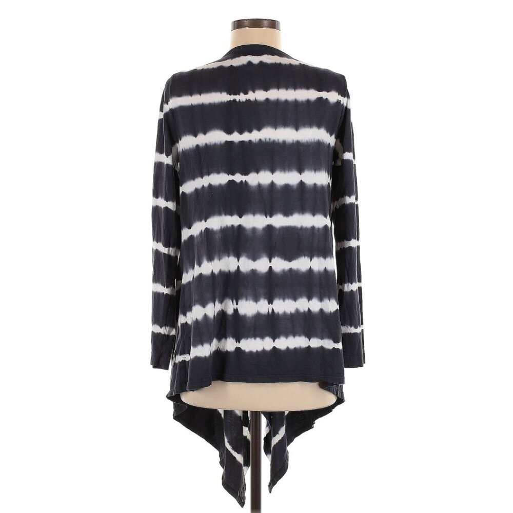 Soft Surroundings Navy Tie Dye Waterfall Drape Open Front Cardigan Wrap Size M - Picture 3 of 5